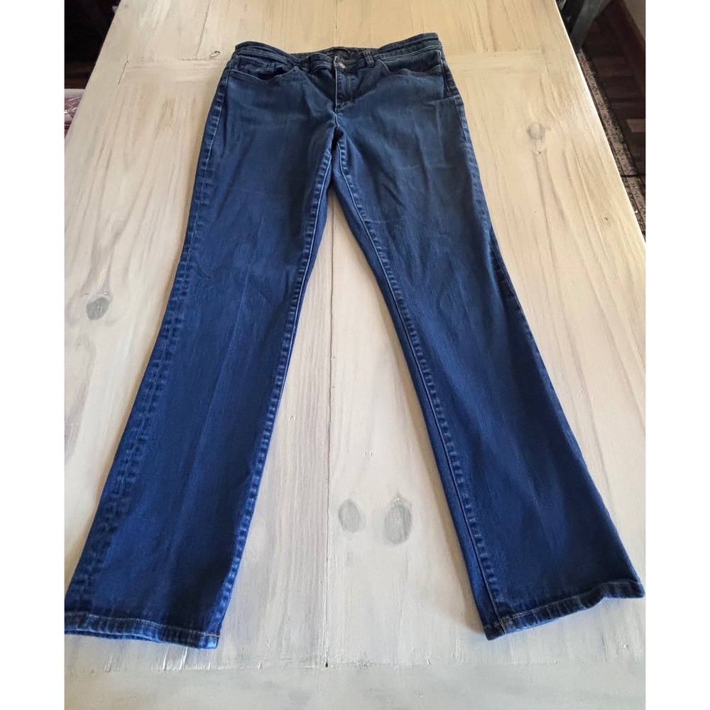 Brooks Brothers 346 Womens Size‎ 14 Dark Wash Straight Leg Stretch Jeans Blue